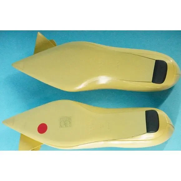 Prada Loop Bouquet Yellow Patent Pointed Toe Flat NIB $1120 Floral - Picture 11 of 13